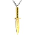 thumbnail image 1 of Pendentif Chaîne Couteau Dagger en Acier Inoxydable Punk pour Hommes et Femmes, Doré, 1 of 5