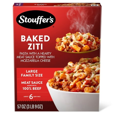 Stouffer’s Baked Ziti, Large Family Size, Frozen Pasta, Frozen Dinners 57 oz