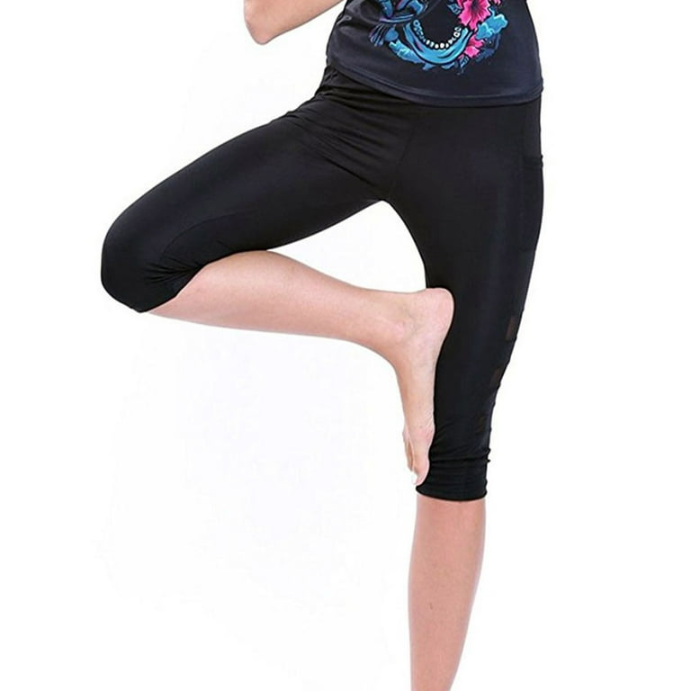 Women's High Waist Yoga Pants Mesh Tummy Control Workout Leggings Running 4  Way Stretch Sports Tights
