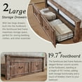 thumbnail image 6 of wow97e Farmhouse Full Size Bed Framewith 51" Tall Headboard & 20" Roman Column Footboard, Wood Platform Frame with 2 Large Storage Drawers, No Box Spring Needed, 6 of 7