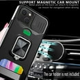 thumbnail image 5 of CoverON For Apple iPhone 13 Case and Screen Protector Tempered Glass, Card Slot holder KickStand Ring Phone Camera Cover, Black, 5 of 9