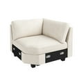 thumbnail image 5 of HONBAY Siège d'Angle pour Canapés Sectionnels Modulaires en Velours Côtelé, Beige, 5 of 5
