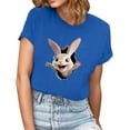 thumbnail image 2 of QUNYINEY Pullover Womens Shirts Casual Easter Short Sleeve Crew Neck Tops Loose Tops for Women Trendy, 2 of 5