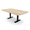 Blonde Surfside Ash w/Matte Black Base no Electric, variant on 6 Person Arc Rectangle Meeting Room Table 7Ft Data And Electric Module