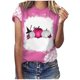 thumbnail image 1 of Fiudx Ofertas Flash Artículos En Oferta Moda Mujer Casual Cuello Redondo Impresión Blusa Manga Corta Camiseta Verano Tops, 1 of 4