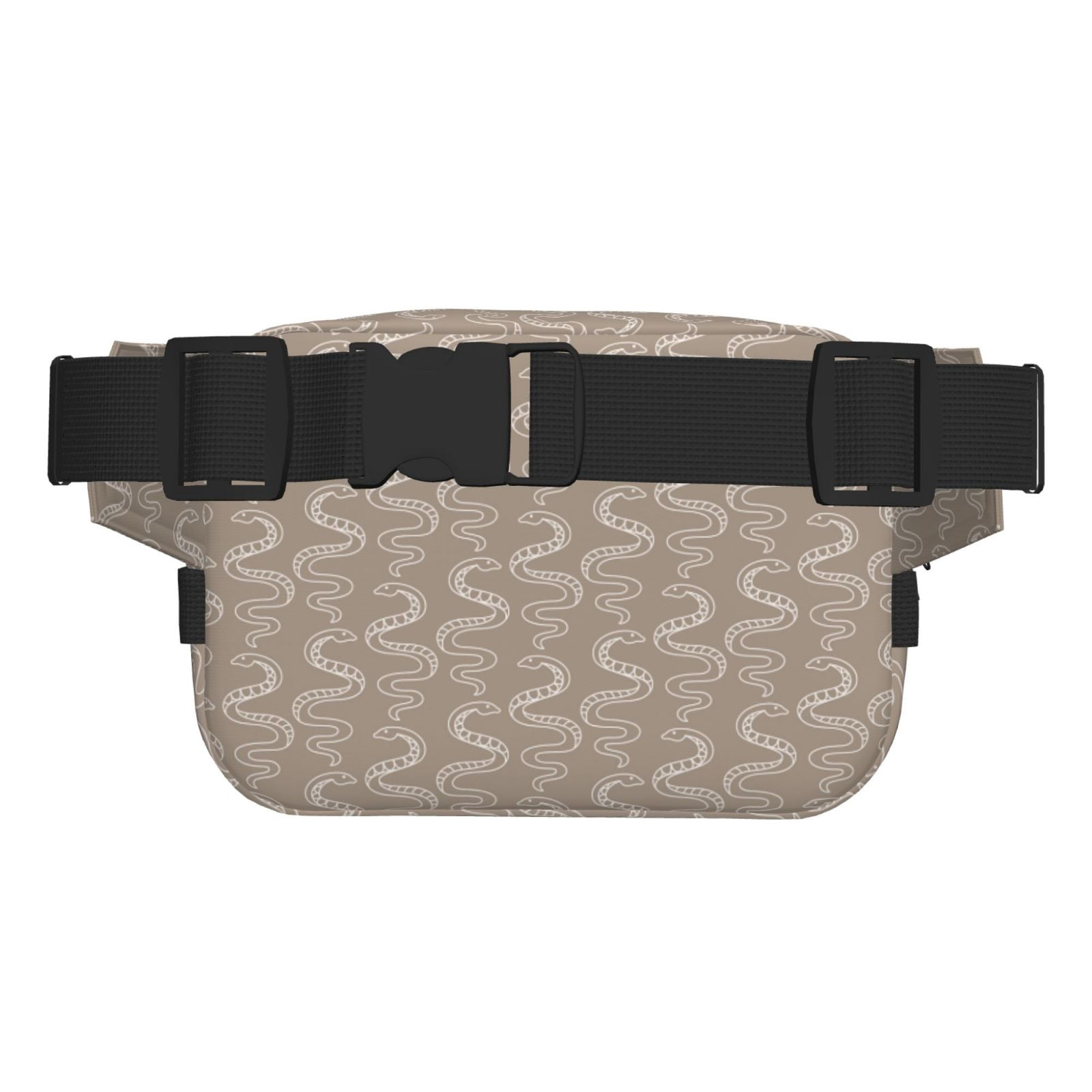 Picia Hand Drawn Snake Print Square Double-Layer Waist Bag Mini Adjustable Waist Belt Bag Exercise Running Travel Hiking