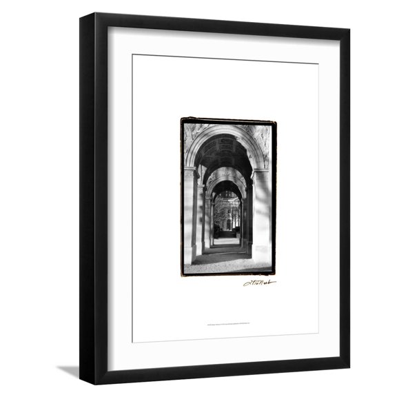 Art.com Parisian Archways I Art Print by Laura Denardo, Black Frame Wall Art, 17" x 21"