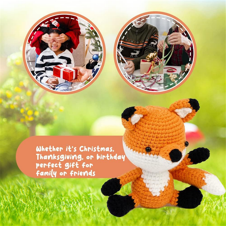 Complete Crochet Kits for Beginners,DIY Animal Cute Fox Crochet
