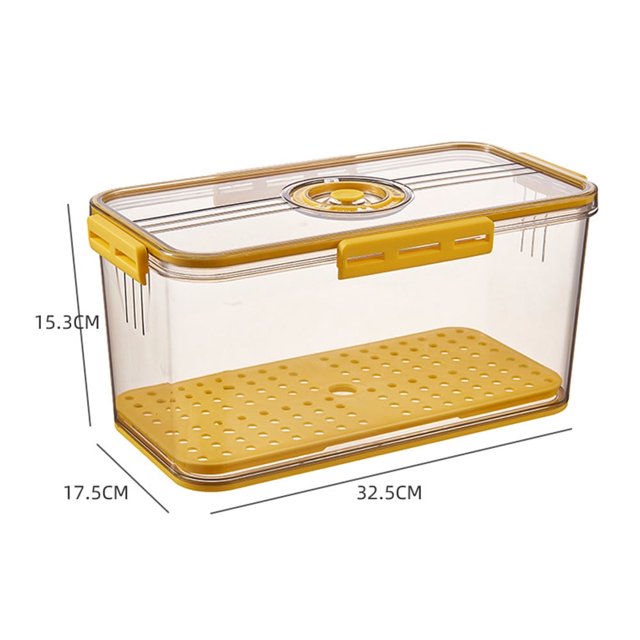 Square Refrigerator Storage Box Reusable Plastic Kitchen Fresh Keeping Case - A