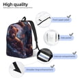 thumbnail image 4 of Picia Lazy Stone Bear Printed Canvas Daypack - Stylish and Durable Vintage Compact Backpack - Class, Work, Travel, or Laptop Bookbag,Organized Compartments-Medium, 4 of 6