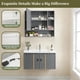 thumbnail image 4 of Gabinete de Baño de Lavamanos y Armario con Espejo Ajustable en 3 Colores, Armario de Pared para Baño con Grifos de Agua Caliente y Fría, Tuberías de Desagüe, Estante, 60 * 40 * 38cm (Gris), 4 of 9