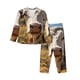 thumbnail image 1 of Balery Countryside Flower Cow Conjunto de Pijama con Estampado para Mujer, Conjunto de Dos Piezas con Manga Larga, Ropa de Dormir Suave con Bolsillos, Pijamas Cómodos-Large, 1 of 7