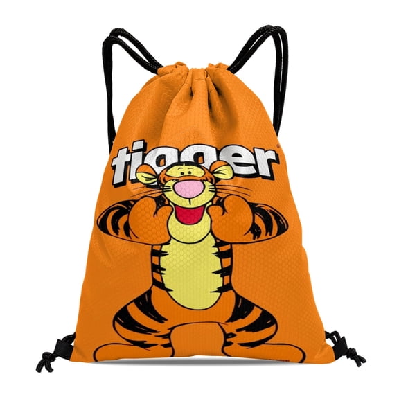 Drawstring Backpack for Winnie the Pooh Tigger Drawstring Bags Adults Women Men Party Favor Bags Sports for Gym Travel Swimming Hiking Camping Tote Bag 11.8 × 15.7 in