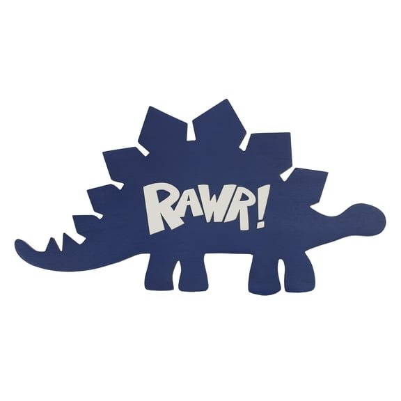 Little Love by NoJo Dinosaur Rawr Blue and White Wood Wall Décor
