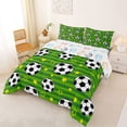 thumbnail image 2 of Erosebridal Green Soccer Court Full Size Comforter Sets,Football Sport Theme Bedding Sets For Kids Boys,Reversible 3 Pieces, 2 of 7