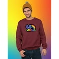 thumbnail image 2 of Be Visible Bubblegum Banner Sweatshirt Men -Smartprints Designs, Male XX-Large, 2 of 4