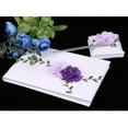 thumbnail image 1 of Baohd Wedding Guest Book White Lace Purple Flowers Signing Book Party Decoration, 1 of 9