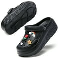thumbnail image 3 of CERYTHRINA Womens Platform Clogs 2 in High Heels Mules Gardener Platform with Casual Clogs Black 39, 3 of 9