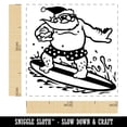 thumbnail image 2 of Surfing Santa Claus Christmas Self-Inking Rubber Stamp Ink Stamper - Sky Blue Ink - Small 1 Inch, 2 of 7
