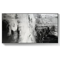 Large nordic white abstract wall white 3D texture painting black and white painting modern living room abstract painting minimalist art,(51*102cm)20*40 Inches,Unstretched,Frameless