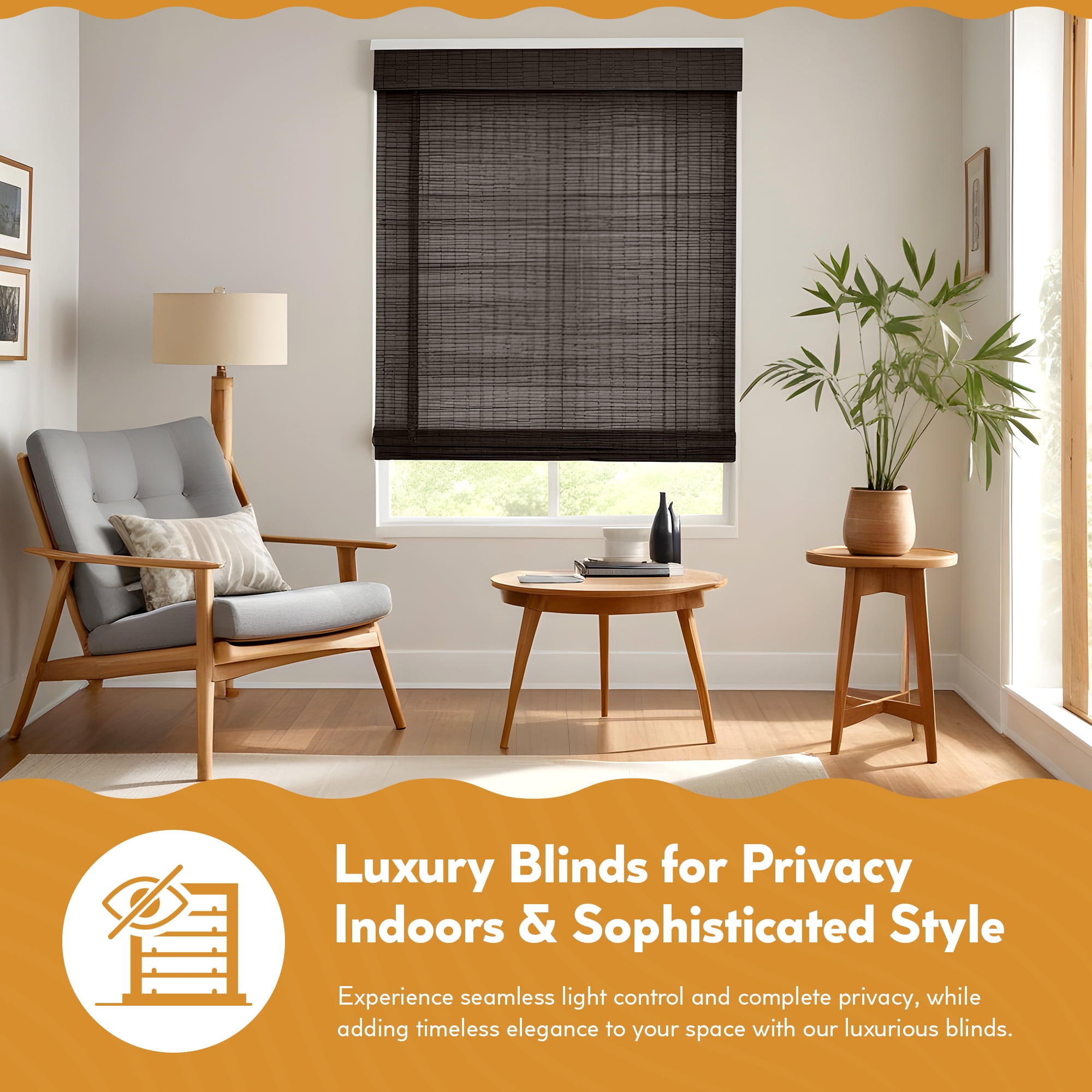 Radiance Cordless Privacy Weave Newport Roman Shade, Espresso
