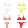 thumbnail image 4 of YTDSCS Womens Beach Swimsuits Sets Solid Colour Tops Bottom Two Piece Bikini Bathing Suit Set, 4 of 9