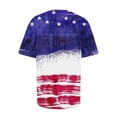 thumbnail image 4 of Débardeurs d'Été Grande Taille pour Femmes, T-Shirts d'Été Décontractés à Col Rond à Manches Courtes, Imprimé Drapeau, Coupe Ajustée, Hauts Basiques, Tees, Blouses, T-Shirt à Col en V pour Femmes en Liquidation, 4 of 6