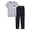 Grey Cat (Tee & Pants Set), variant on Soft Modal Cute Panda Pajamas for Girls Tee & Shorts Set Jammies Big Kid Size 18