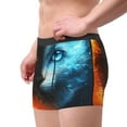 thumbnail image 2 of Uemuo Red And Blue Fire Cat Pattern Men's Boxer Briefs,Trunk Anti-Chafing,Comfortable, Durable, and Stylish Underwear-Medium, 2 of 9