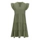 thumbnail image 5 of Vestido de Verano de Manga Corta para las Mujeres Moda Casual Cuello en V Vestido con Ruffles, Poliéster Ligero de Color Sólido para Fiestas, Bodas Y Diario, 5 of 8