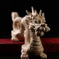 Feng Shui Carved Natural Wood Dragon Statue Sculpture Animal Figurine