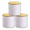 thumbnail image 1 of ITY International - Set of 3 Airtight Ceramic Storage Jars with Bamboo Lid, Size Small, White, 1 of 5