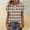 A442 Khaki, variant on Xdegoge T Shirt for Women Henley Button V Neck Short Sleeve Casual Everyday Wear Regular Fit Cherry Blossom Floral Graphic Ombre Print Soft Stretchy Summer Spring Tops