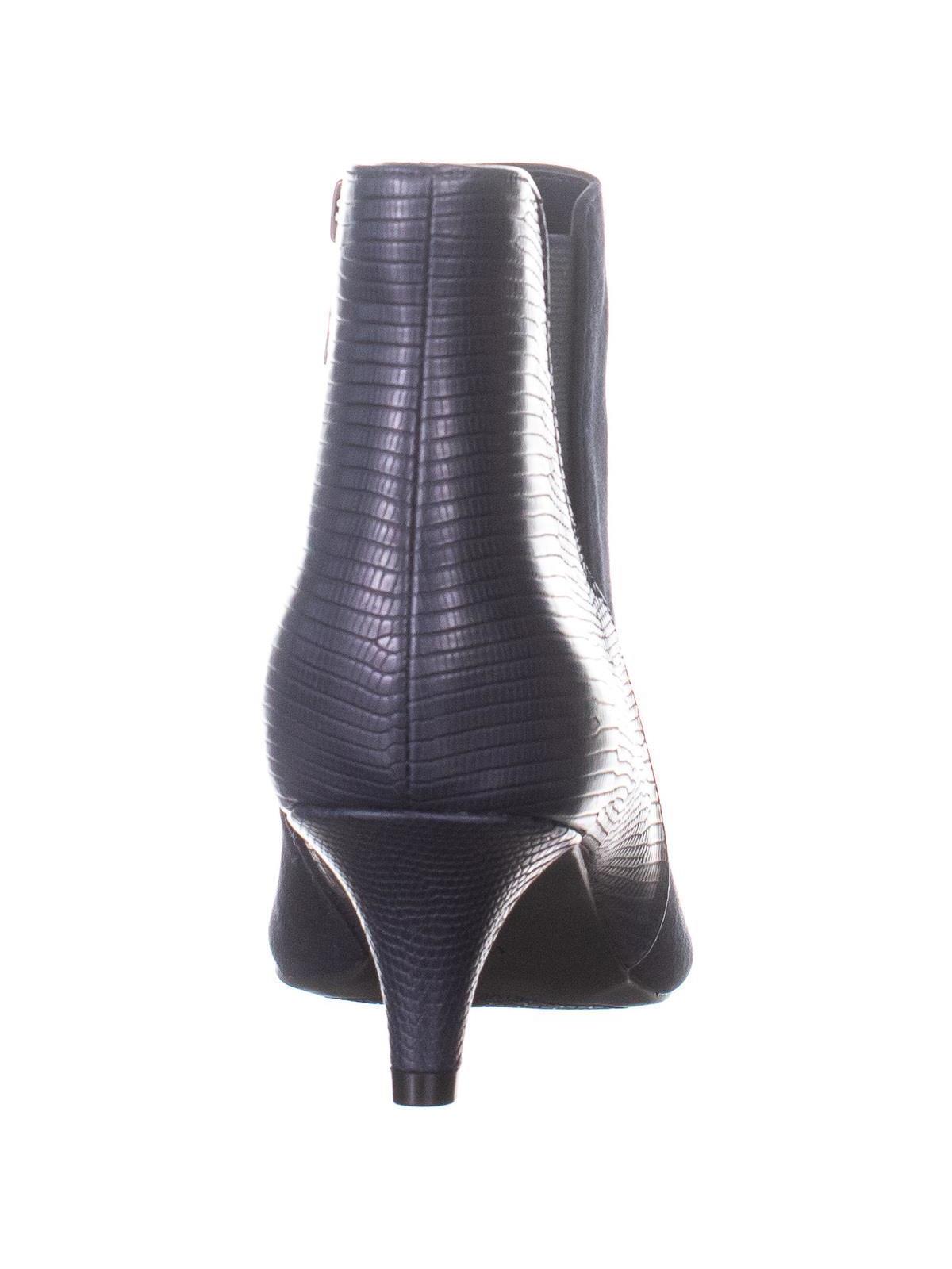 navy kitten heel ankle boots
