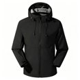 thumbnail image 7 of Jessboyy Jackets for Men with Hood Fall Winter Hiking Climbing Outdoor Jacket Trendy Pockets Hooded Midweight Windbreaker Black,XXXL, 7 of 7