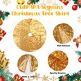 thumbnail image 3 of OldPAPA Christmas Tree Skirt, 48 Inch Glitter Sequin Xmas Tree Skirt Soft Cover Mat Home Decorations for Merry Christmas Party Holiday, Gold, 3 of 8
