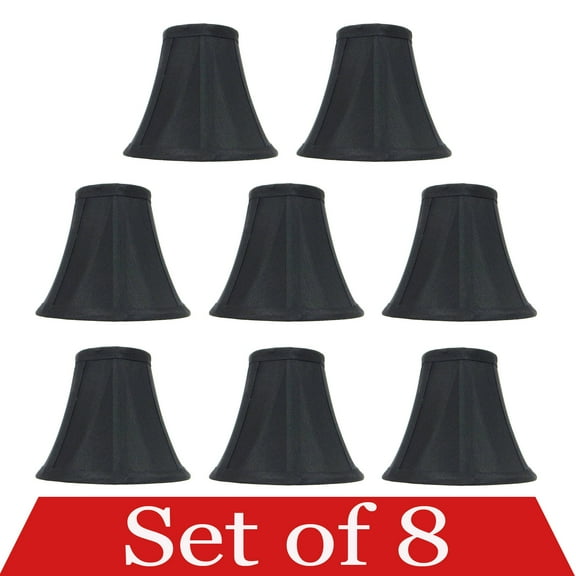 Mestar Decor 8-pack Mini Bell Candelabra Lamp Shade Lampshade 5"H Clip On Style(8pcs) for Chandeliers Black Color