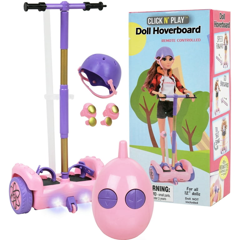 Click N Play RC Remote Control Pink And Purple Hoverboard For 12 Inch Dolls