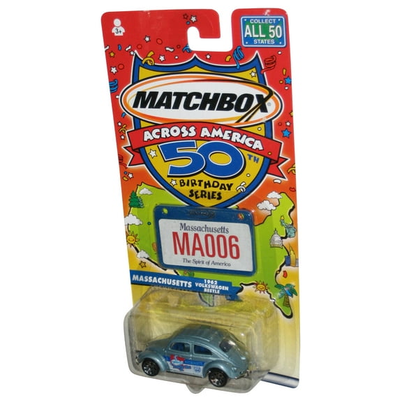 Matchbox Across America 50th Birthday (2001) Massachusetts 1962 Volkswagen Beetle Toy Car