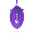thumbnail image 2 of Milan Designer Intricate Jeweled Flower Necklace Glass Egg Christmas Ornament 4 Inches, 2 of 5