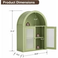 thumbnail image 2 of Bathroom Wall Cabinet, Arched Cabinet Wall Mount, 2 Acrylic Doors, 1 Adjustable and Removable Shelf, for Laundry Room, Living Room, Restroom, Kitchen, Green, 2 of 11
