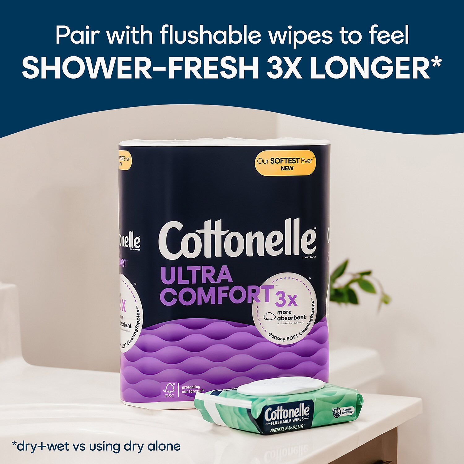 Cottonelle Ultra ComfortCare 2-Ply Standard Toilet Paper White 268 Sheets/Roll 12 Mega Rolls/Pack