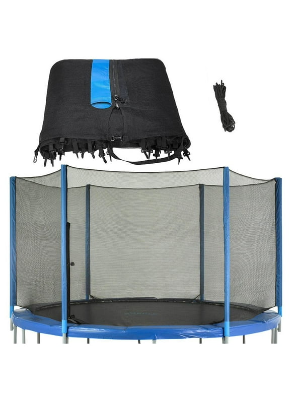 Machrus Upper Bounce Trampoline Net - Trampoline Safety Net Fits 15 ft Round Trampoline using 6 Straight poles- Breathable UV and Weather-Resistant Trampoline Net Replacement