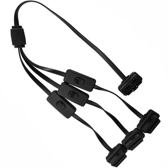 OBD2 OBDII Splitter Extension 16Pin Cable Male to Double Female Cord Adapter Car Diagnostic Extender Connector Adapter