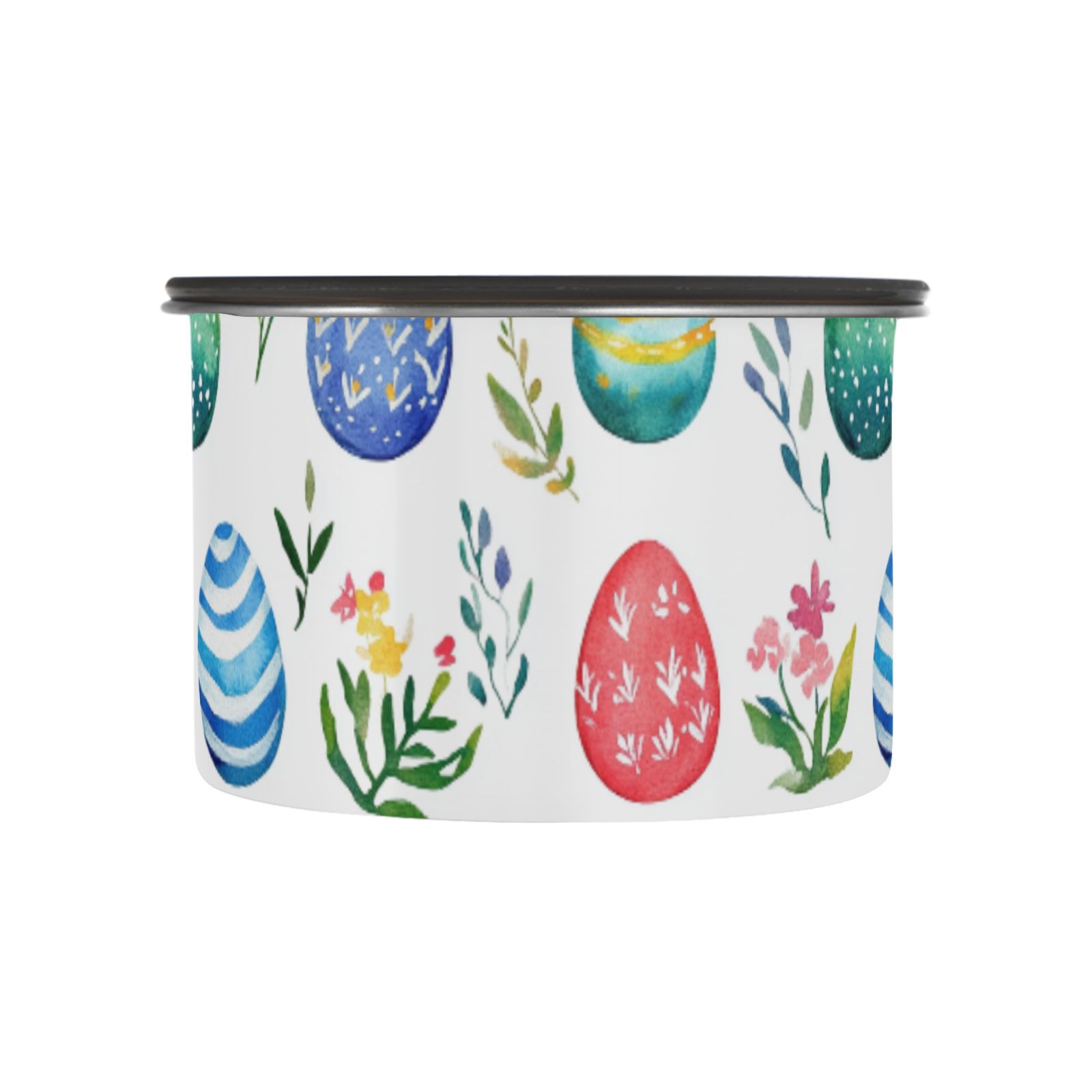 Watercolor Easter Eggs Airtight Coffee Bean Canister 30oz Food Storage Containers with Lids For Gournd, Tea, Sugar, Flour, Rice, Cereal, Candy Cookie Jar