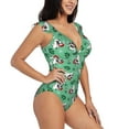 thumbnail image 3 of Xecao Christmas French Bulldog print Ruffle One-Piece Swimsuit for Women,for the Beach or Pool, 3 of 8