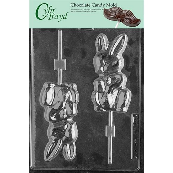Cybrtrayd Grabby Bunny Lolly Chocolate Candy Mold with Copyrighted Molding Instructions