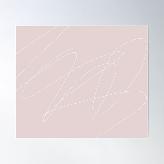 Copy Of Pastel Soft Pale Pink With White Scribbles Original Art Poster Wall Art, Modern Wall Decor For Living Room Bedroom, 8x12 UNFRAMED