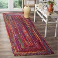 thumbnail image 2 of Safavieh Collection Tressée BRD210A Coureur Réversible en Coton Fait Main Boho, 2 Pieds3 Pouces x 12 Pieds, Rouge / Multi, 2 of 5