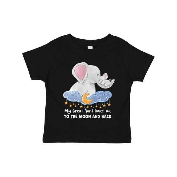 Inktastic My Great Aunt Loves Me to the Moon and Back Elephant Family Boys or Girls Toddler T-Shirt